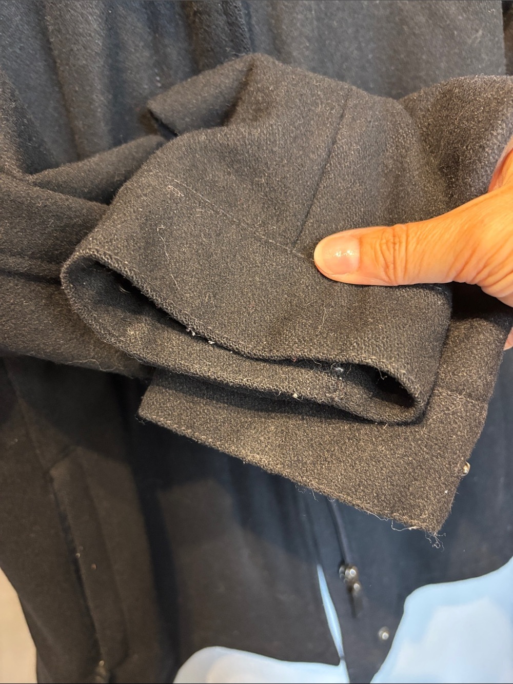 Zara Black Wool Blend Duffle Coat with Removable Hood - Picture 6 of 11
